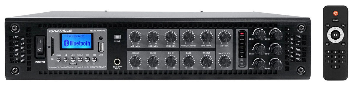 (4)   128  8" 50w Commercial 70v In-Wall Speakers+Amp For Restaurant
