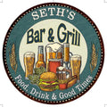 'S Bar and Grill 12" Round Metal Sign Kitchen Wall Decor 200120023112