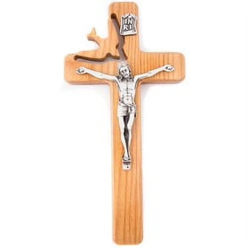 McVan 77-06 8 in. Walnut Stained Wood with Holy spirit Cut Out Crucifix