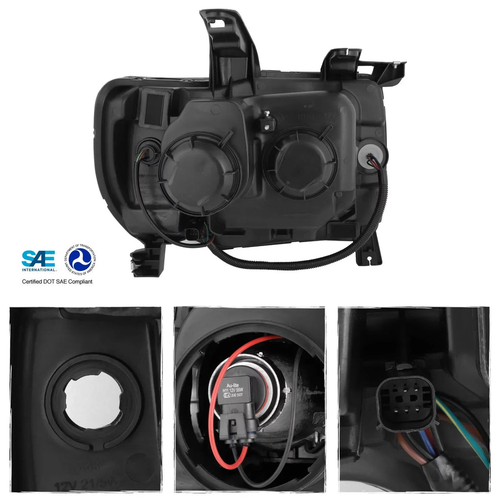 '- For 2015-2022  Canyon  Light Bar  Projector Headlights Pair Housing - Black