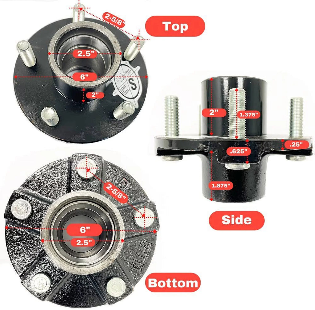 5-Hole, 4.5" Bolt Circle Idler Hub for 2,000 lb. Trailer Axles (BT8 Spindle) 1" Spindle