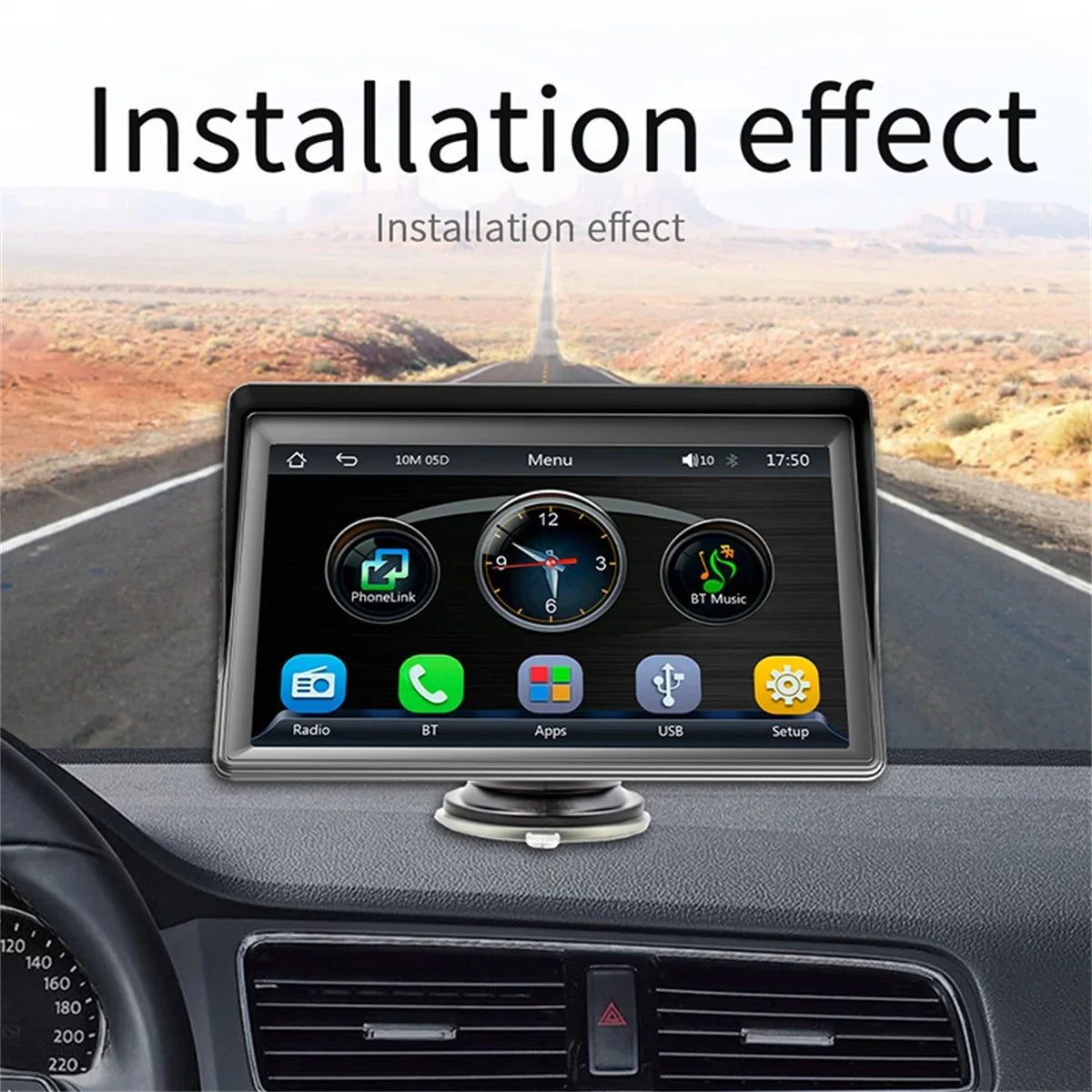 7 Inch Car Stereo Radio, Double  Bluetooth Car MP5 Player, Digital Display Full  Touchscreen with Reverse Camera and Mirror Link Function, android auto