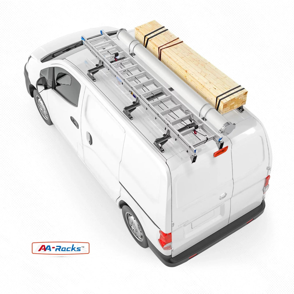'-Racks Model AX312 Aluminum Van Roof Rack Cross Bars Fits for 2013-On NV200/ 2014-On Transit Connect/ 2013-2017 City Express, 3 Bar 50'' - Black