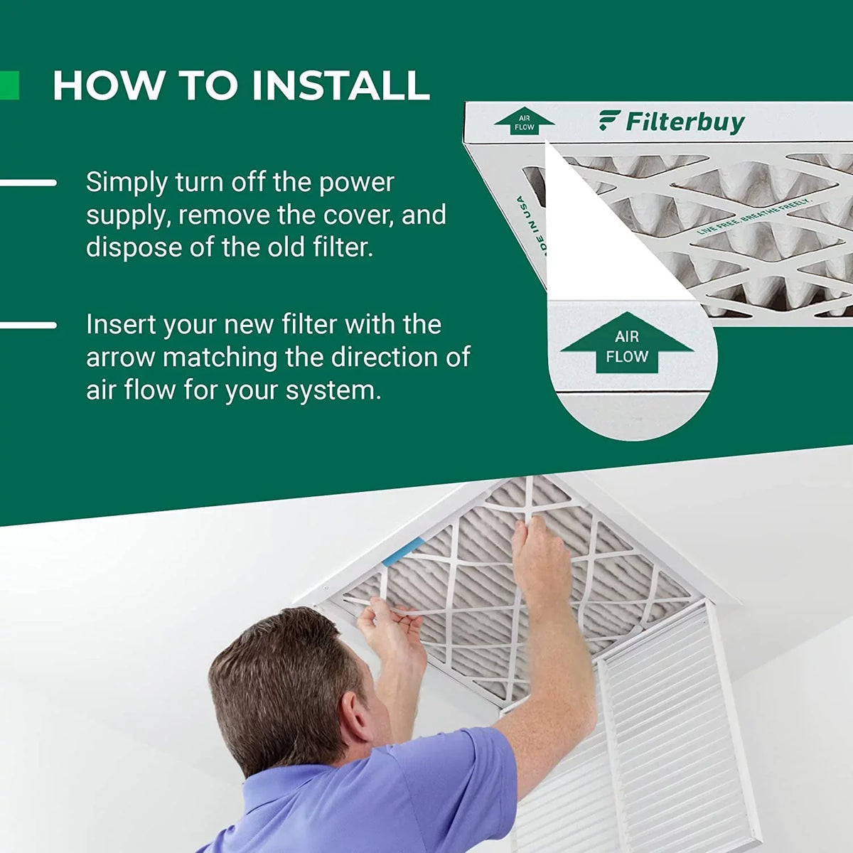 Filterbuy 8x20x4  8 Pleated   Furnace Air Filters (4-Pack)