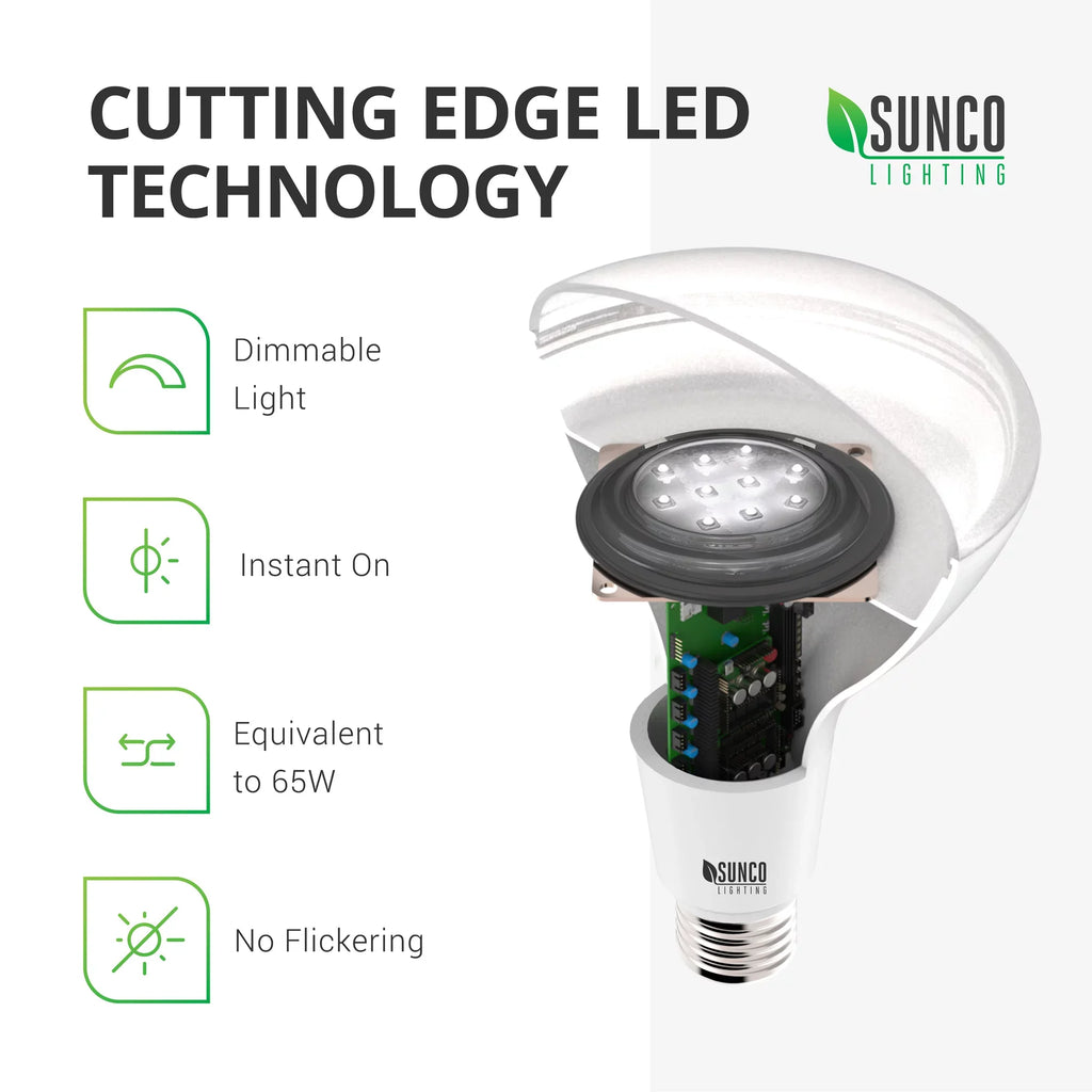 Sunco Lighting 32 Pack BR30  Bulb, 11W=65W, 3000K Warm White, 850 , E26 Base, Dimmable, Indoor Flood Light for 5" or 6" Cans -  & Energy Star