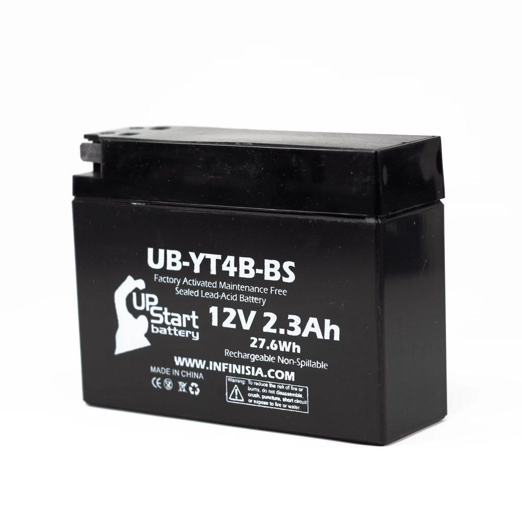 2-Pack UpStart Battery Replacement 2012 Yamaha SR400 () 400CC Factory Activated, Maintenance Free, Motorcycle Battery - 12V, 2.3Ah, -YT4B-