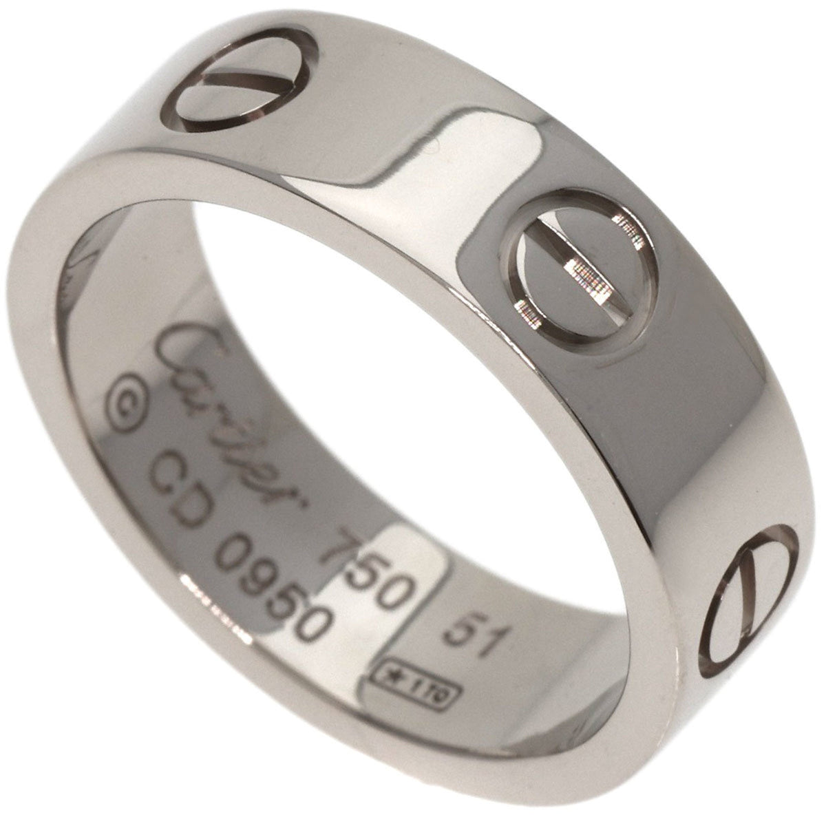 Pre-Owned Cartier Love Ring #51 Ring, 18K White Gold, Women's,  (Good)