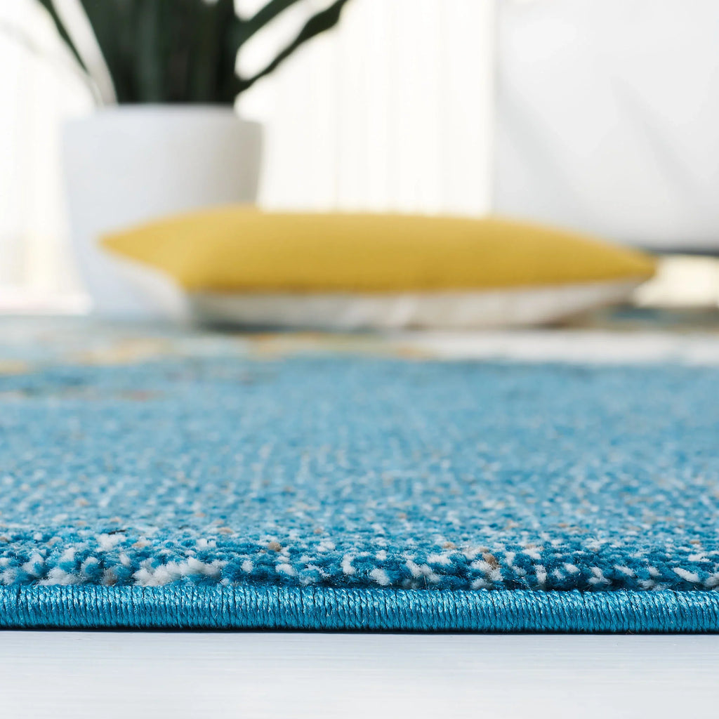 Glacier Nazca Abstract Area Rug, 2'7" x 5', Blue/Gold