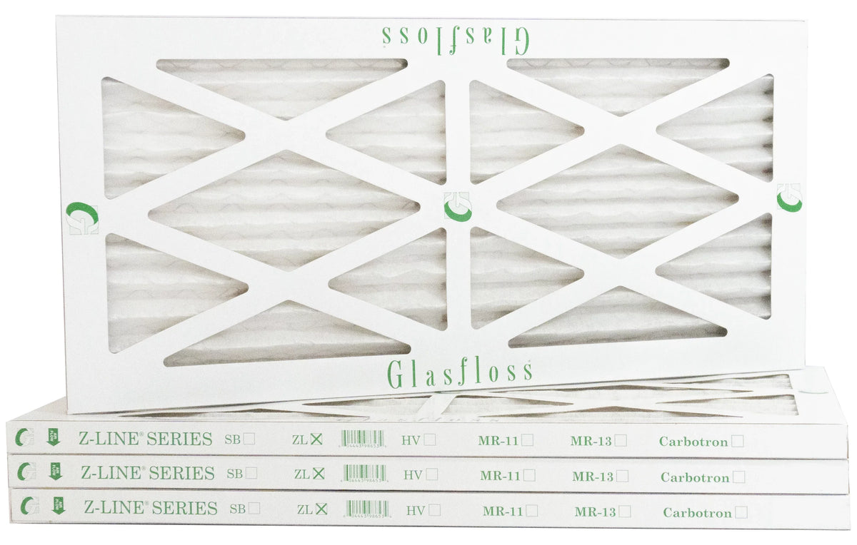 Glasfloss 13x20x1 -  10 -Qty:4 - Furnace Air Filter - Made in  (Actual Size: 12.5 x 19.5x7/8 inch)
