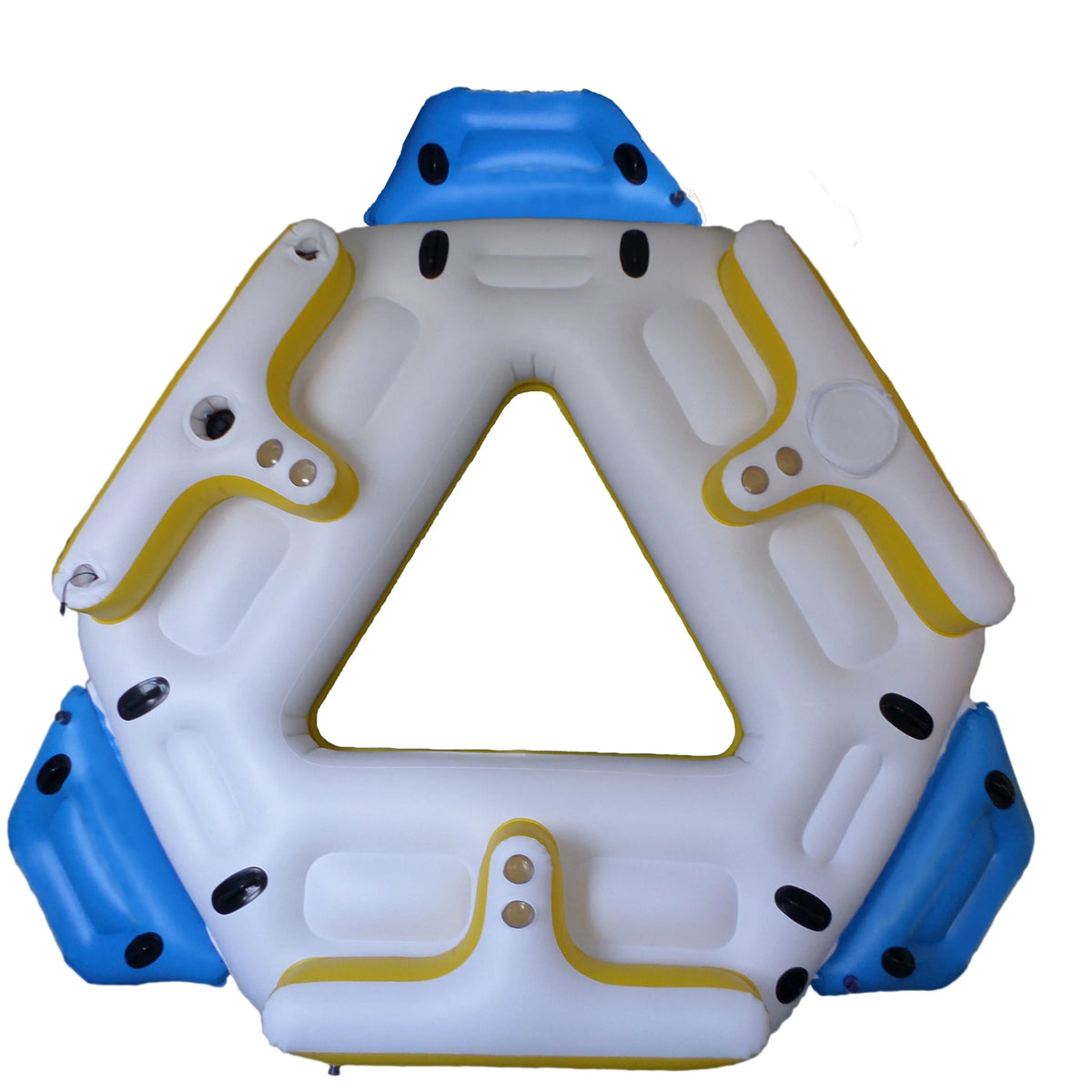 IFI6P Inflatable Floating Island Lounge Raft with Cup Holders and Coolers - 6 Person