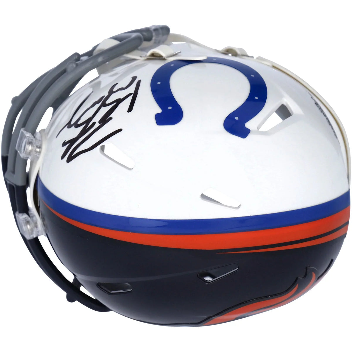 Peyton Manning Indianapolis Colts & Denver Broncos Autographed Half & Half Riddell Speed Mini Helmet - Signature on Denver Side - Fanatics Authentic Certified