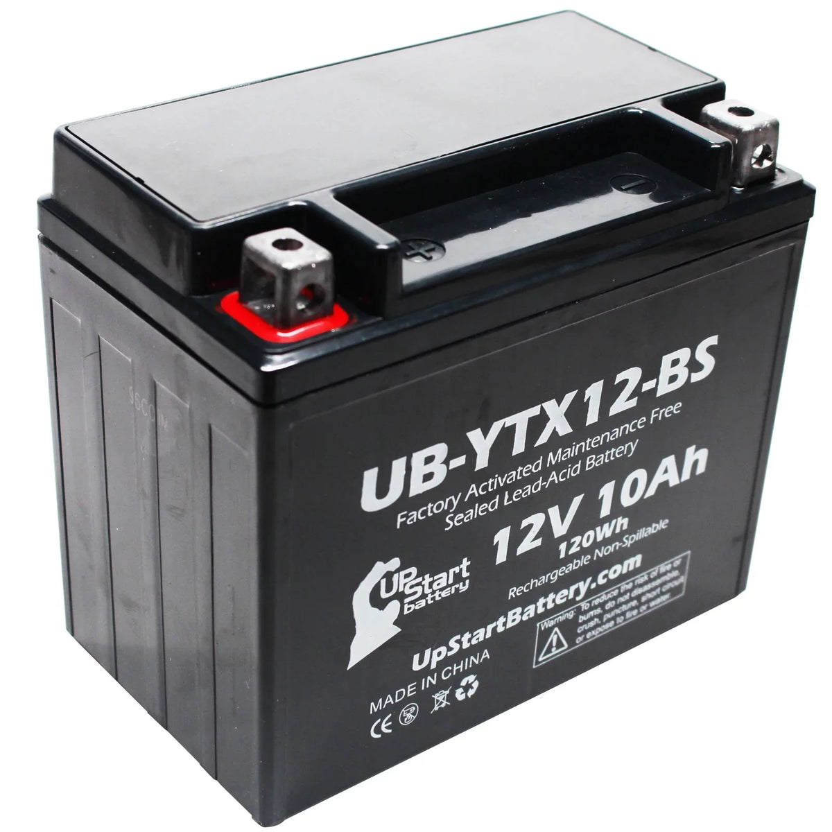 UpStart Battery Replacement 2002 Suzuki -R1000 1000  Factory Activated, Maintenance Free, Motorcycle Battery - 12V, 10Ah, -YTX12-