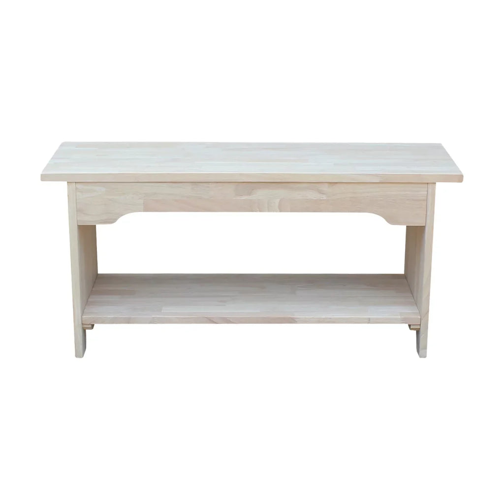 International Concepts Solid Wood Indoor Brookstone Bench - 36" Long, Unfinished