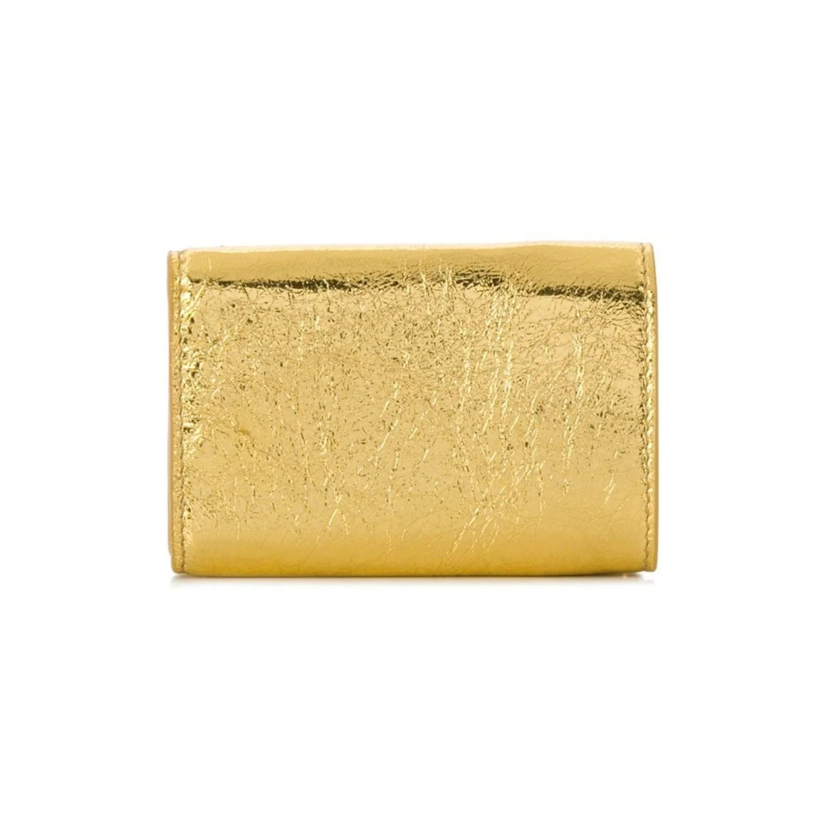 Balenciaga Papier Gold Arena Lambskin Mini Trifold Wallet 391446