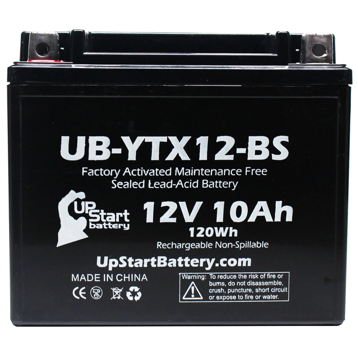 3-Pack UpStart Battery Replacement for 2003 Suzuki -R1000 1000  Factory Activated, Maintenance Free, Motorcycle Battery - 12V, 10Ah, -YTX12-
