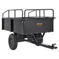 Heavy Duty  Trailer, 750lb Steel Dump Cart with 15 Cubic Feet Capacity, Garden Utility Trailer for Riding Lawn Mower Tractor