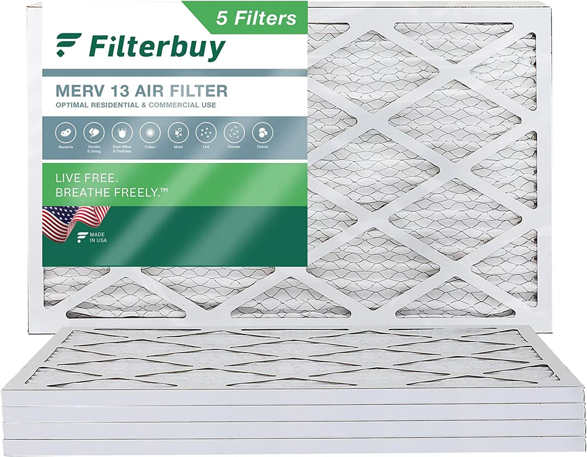 Filterbuy 14x24x1  13 Pleated   Furnace Air Filters (5-Pack)