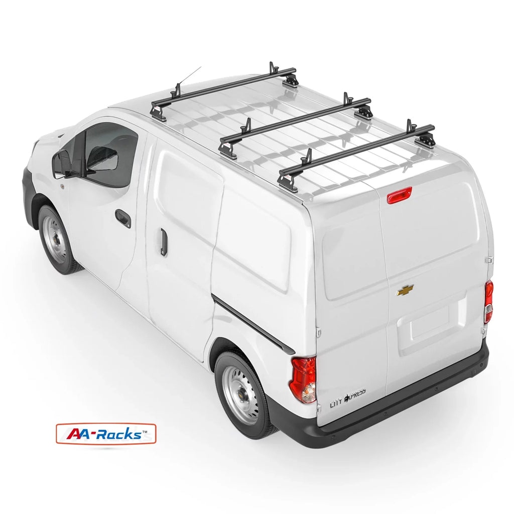'-Racks Model AX312 Aluminum Van Roof Rack Cross Bars Fits for 2013-On NV200/ 2014-On Transit Connect/ 2013-2017 City Express, 3 Bar 50'' - Black