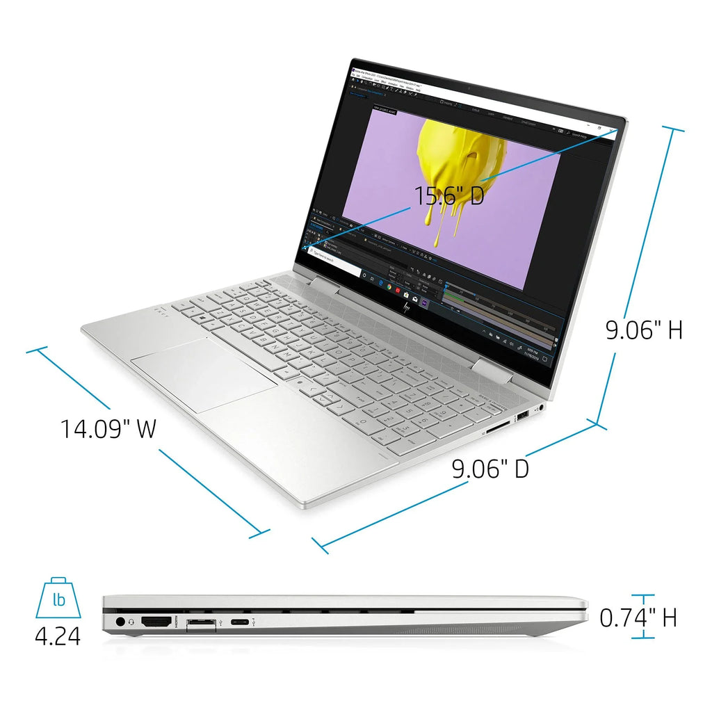 2021 Envy 2-in-1 Laptop 15.6 inch  Touchscreen 11th Gen Intel i5-1135G7 Iris Xe Graphics 20GB DDR4 1TB NVMe  - 6 Win 10 Pro Fingerprint Backlit Keyboard w/ 32GB