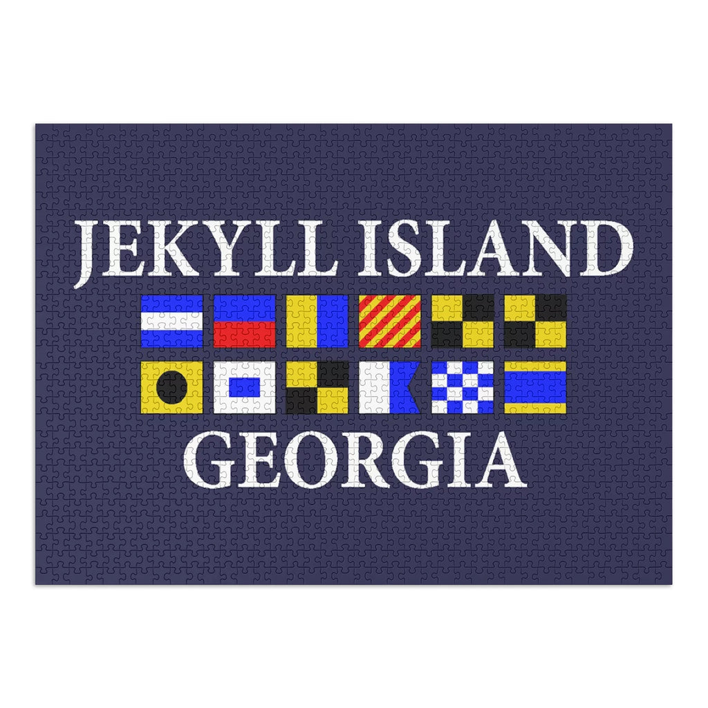 Jekyll Island, Georgia, Nautical Flags (1000 Piece Puzzle, Size 19x27, Challenging Jigsaw Puzzle for Adults and Family, Made in )