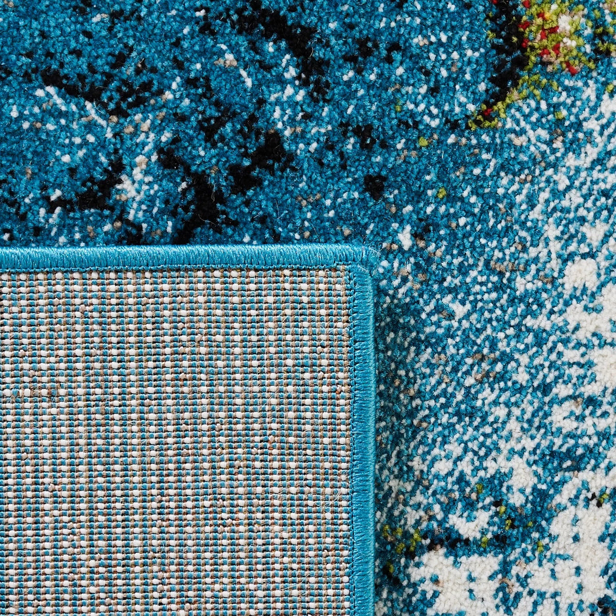 Glacier Nazca Abstract Area Rug, 2'7" x 5', Blue/Gold