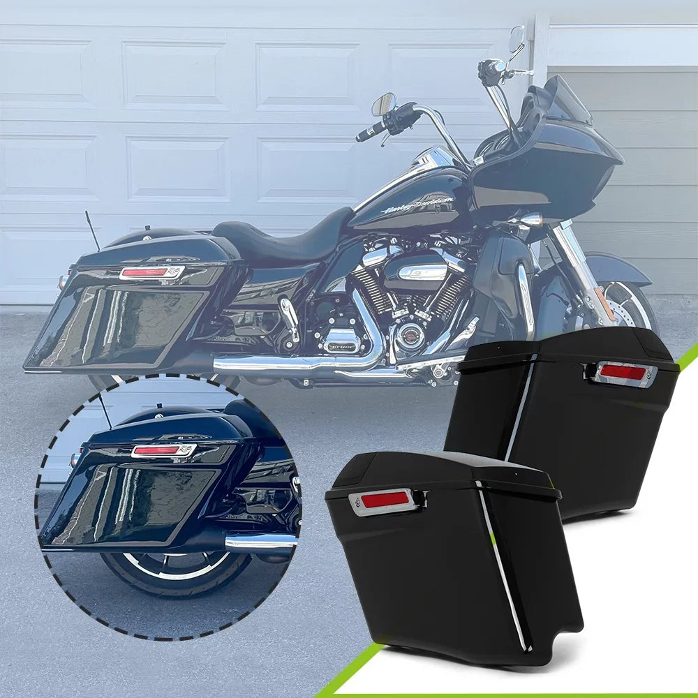 Kojem 5"  Hard Saddlebags w/Speaker Grills for Harley Touring Glide 14 15 16 17 18 19 20 21 22 23 with Audio Cover