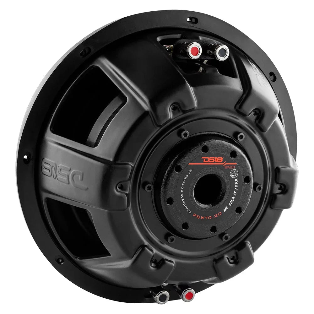 DS18 PSW10.2D 10" Water Resistant Shallow Subwoofer 1000 Watts 2 Ohm