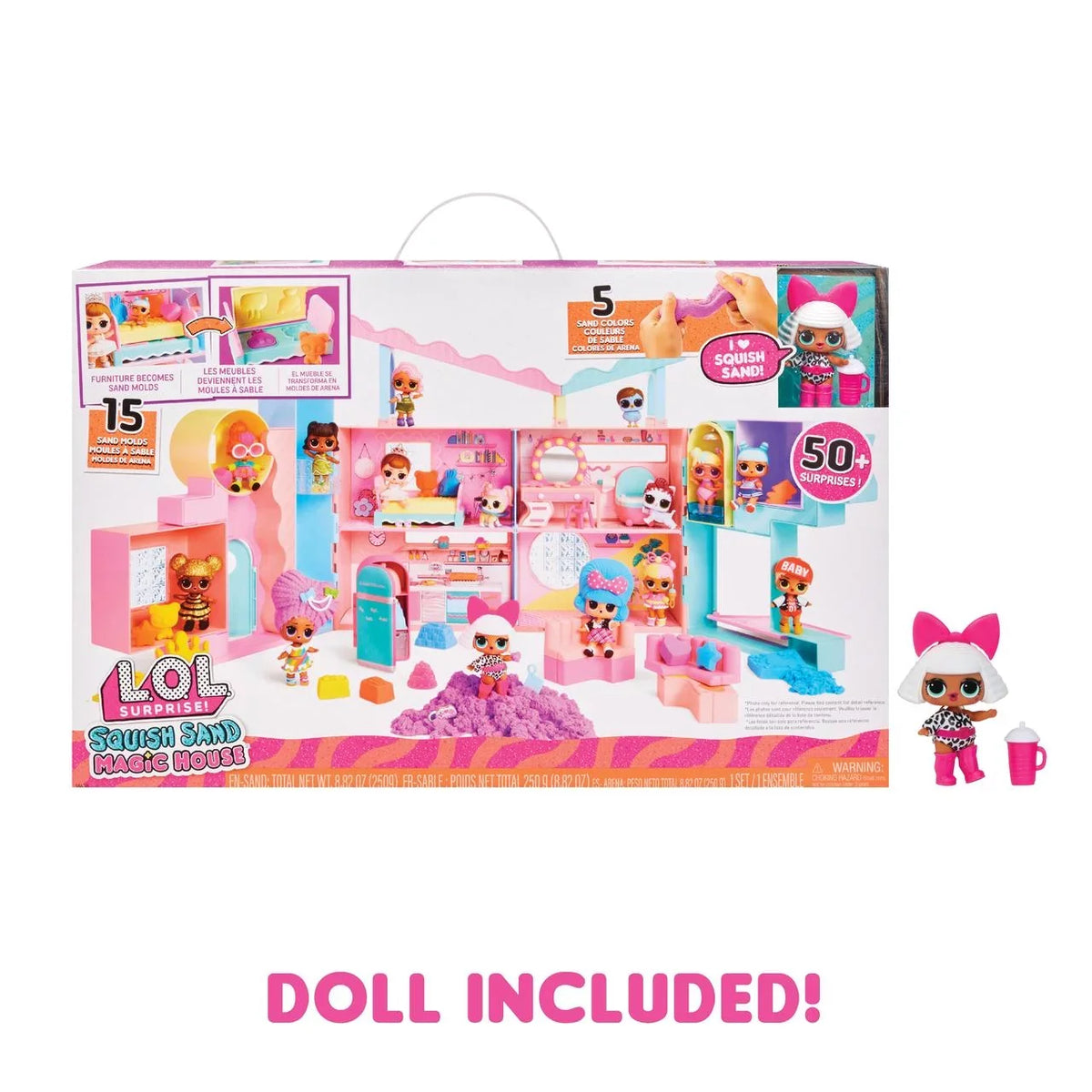 Surprise Squish Sand Magic House Playset with Tot, Ages 4+
