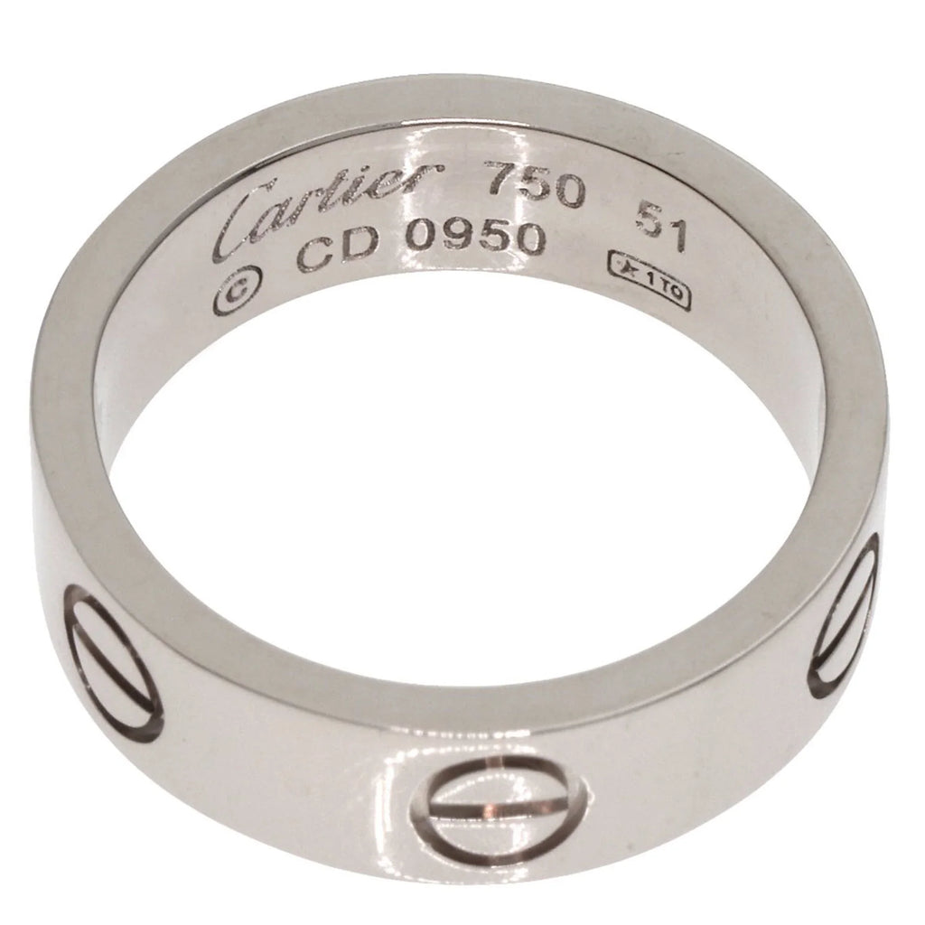 Pre-Owned Cartier Love Ring #51 Ring, 18K White Gold, Women's,  (Good)