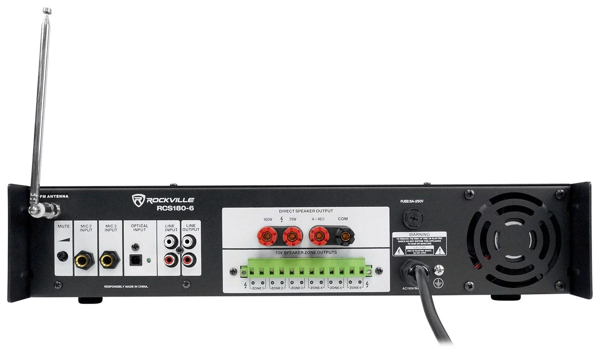 Office/Restaurant Audio Package w/(18)  drop Ceiling Tile Speakers+6-Zone Amp